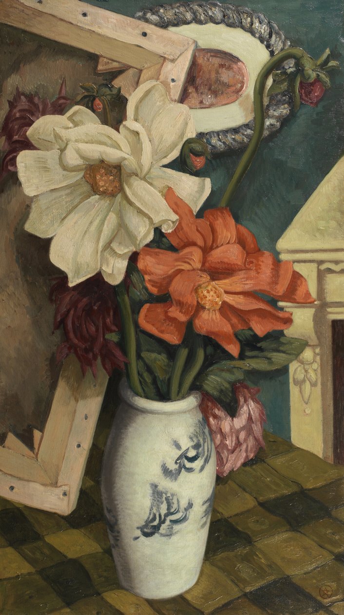 Stilleben med Dahliaer af John Joseph Wardell Power