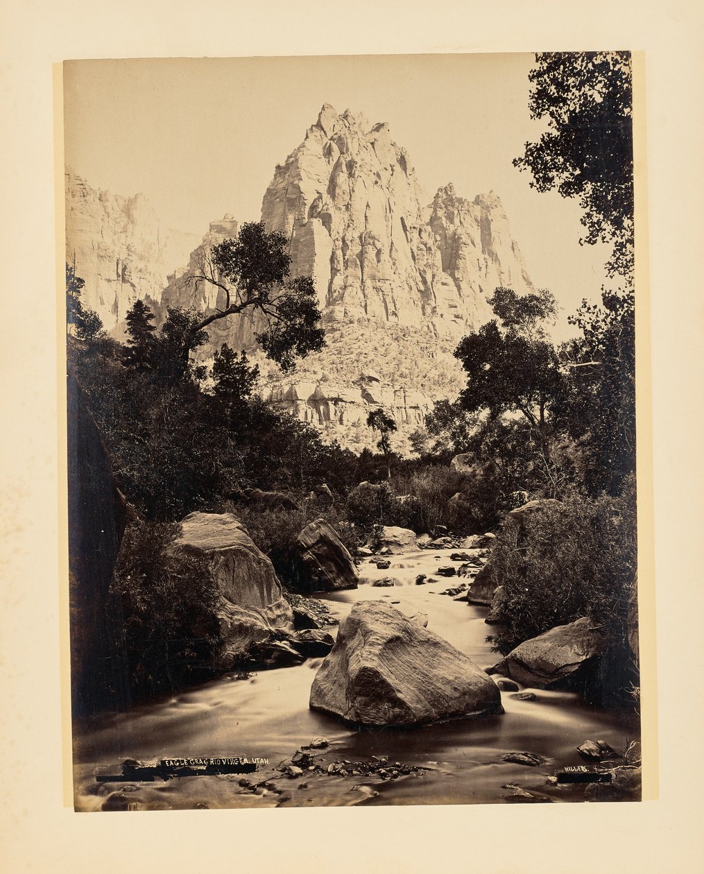 Eagle Crag, Rio Virgen, Utah af John K. Hillers