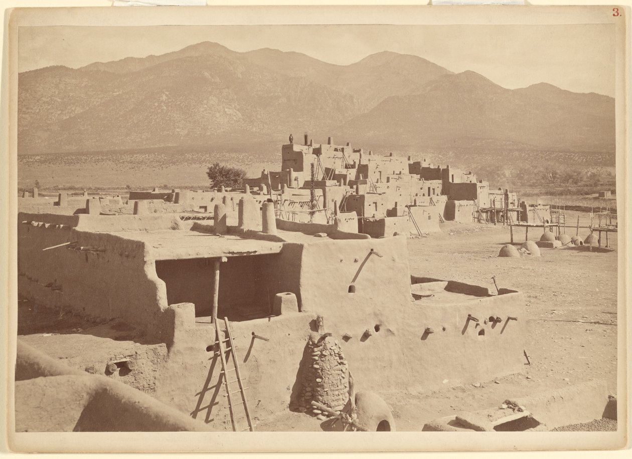 Nord Taos Pueblo, New Mexico af John K. Hillers