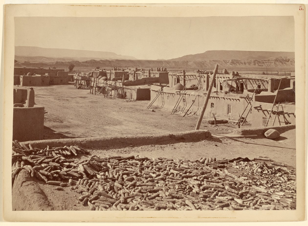 Pueblo of San Juan, New Mexico: Byens nordlige ende af John K. Hillers