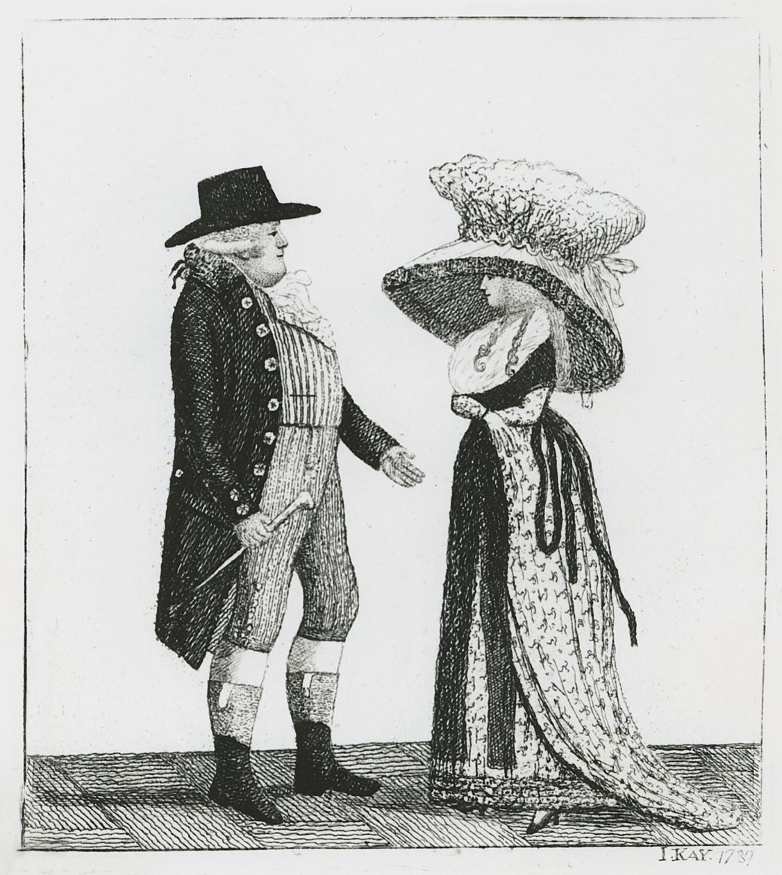 Kaptajn Dalrymple og Penelope Macdonald, 1787 af John Kay