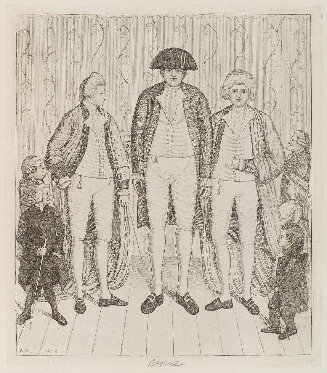 Charles Byrne; James Burnett, Lord Monboddo; William Richardson; John Bell; Baillie Kyd af John Kay af John Kay