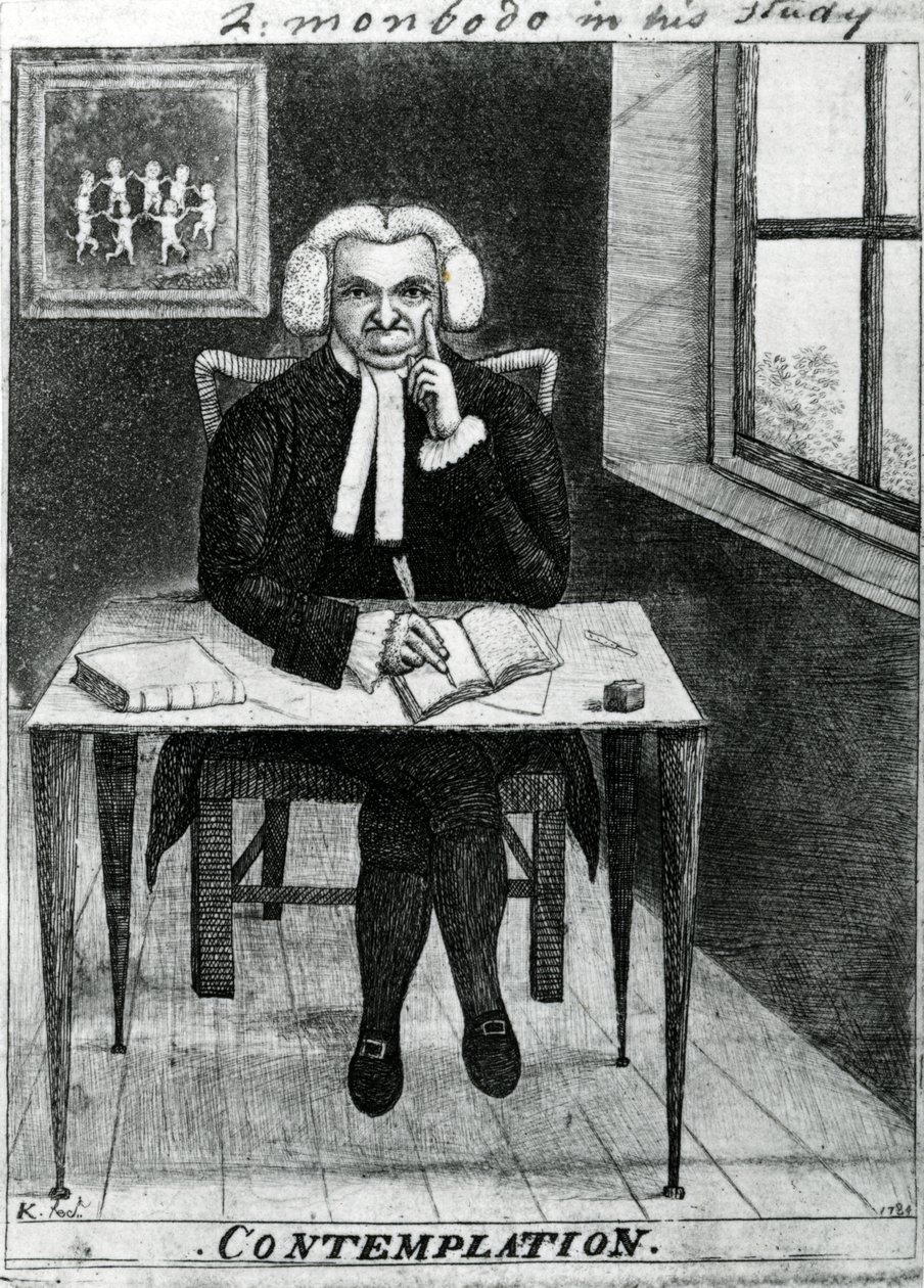 Kontemplation - Lord Monboddo i hans studie, 1784 af John Kay