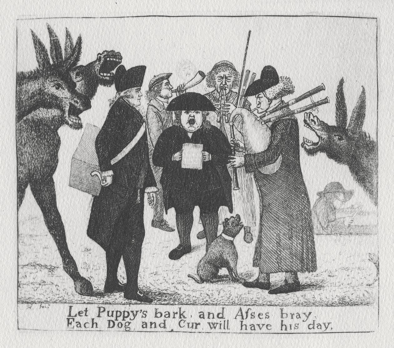 Lad hvalpe gø og æsler brage, hver hund og kur vil have sin dag, 1784 af John Kay