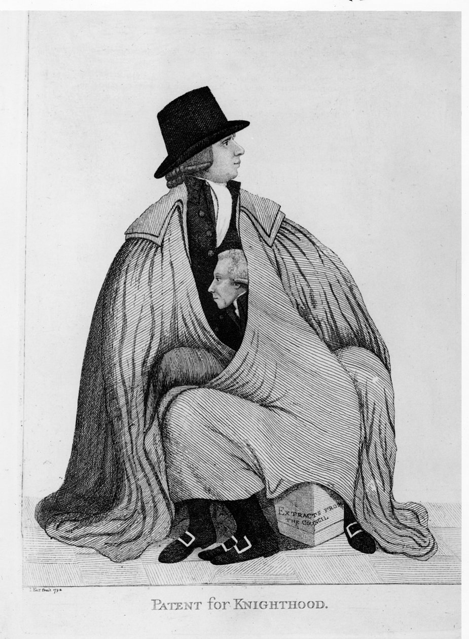 Patent for Ridderskab: Henry Dundas og Sir James Stirling, 1792 af John Kay