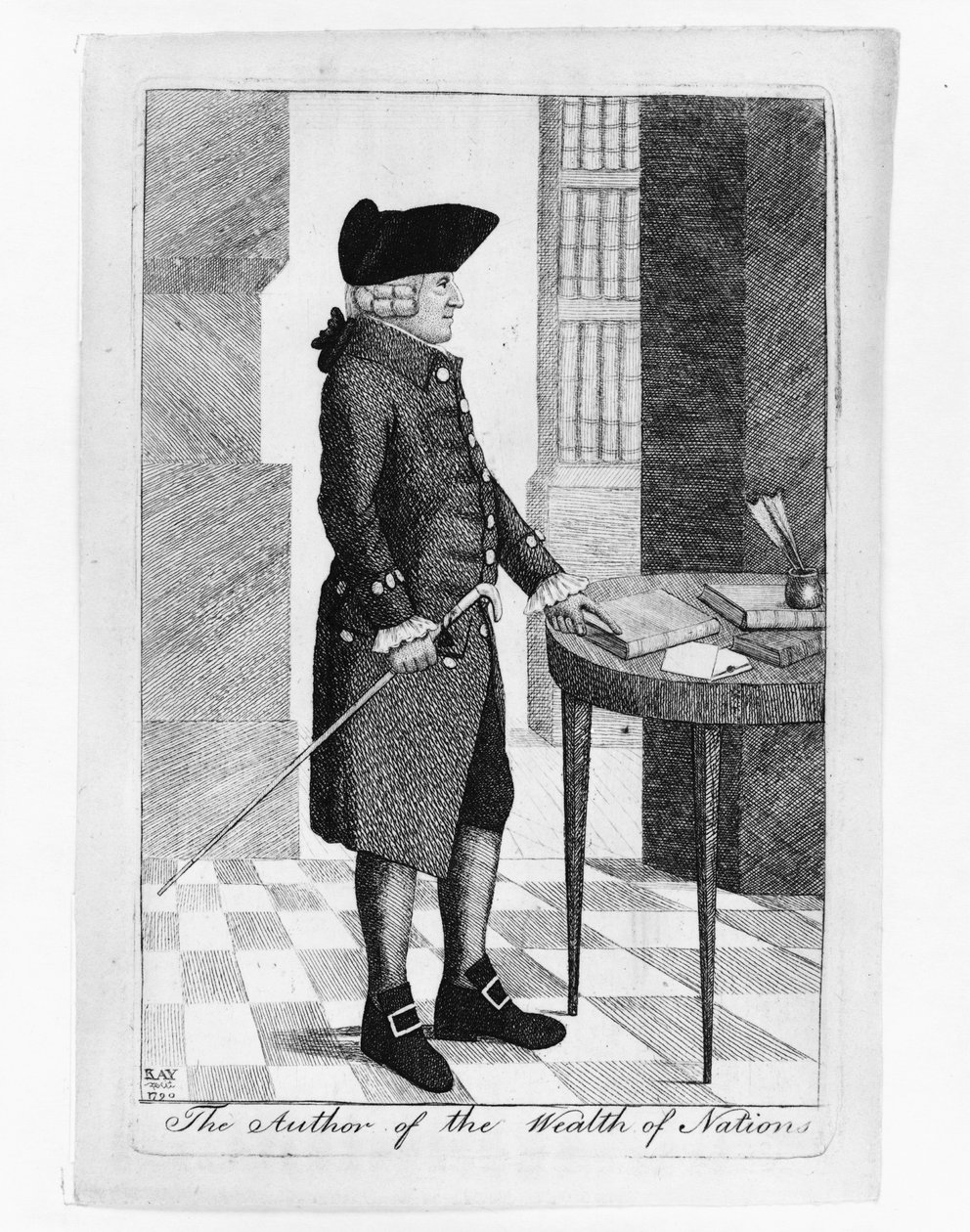 Portræt af Adam Smith 1723-1790 Forfatteren til The Wealth of Nations, 1790 af John Kay