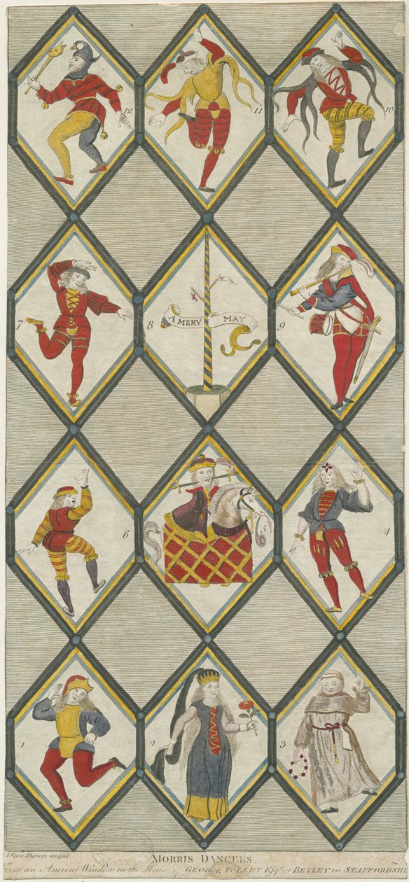 Betley Glass Window - Morris Dancers: gravering, nd [1751-1790] (tryk) af John Keyse Sherwin