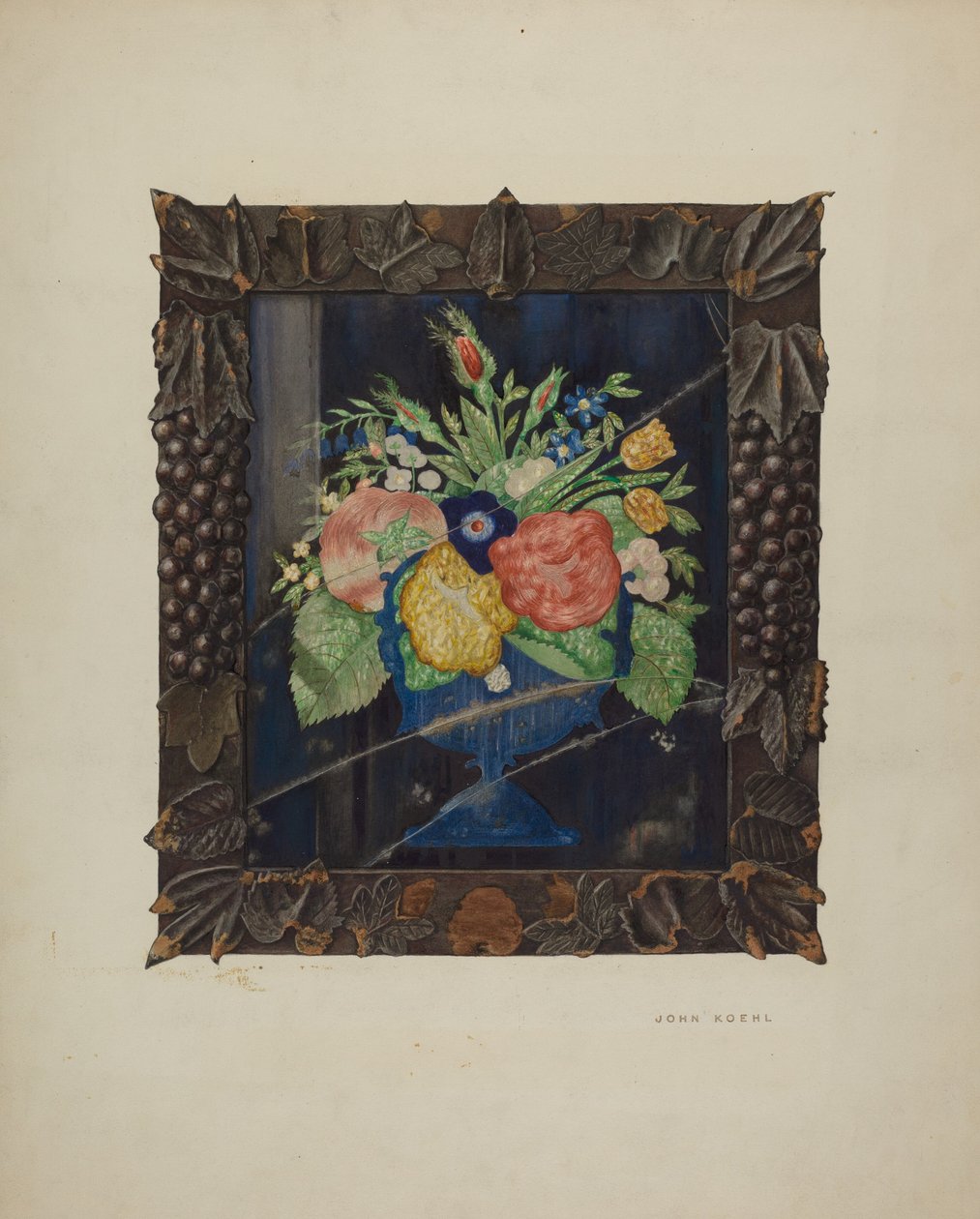 Blikfolie Stilleben og ramme, ca. 1941. af John Koehl