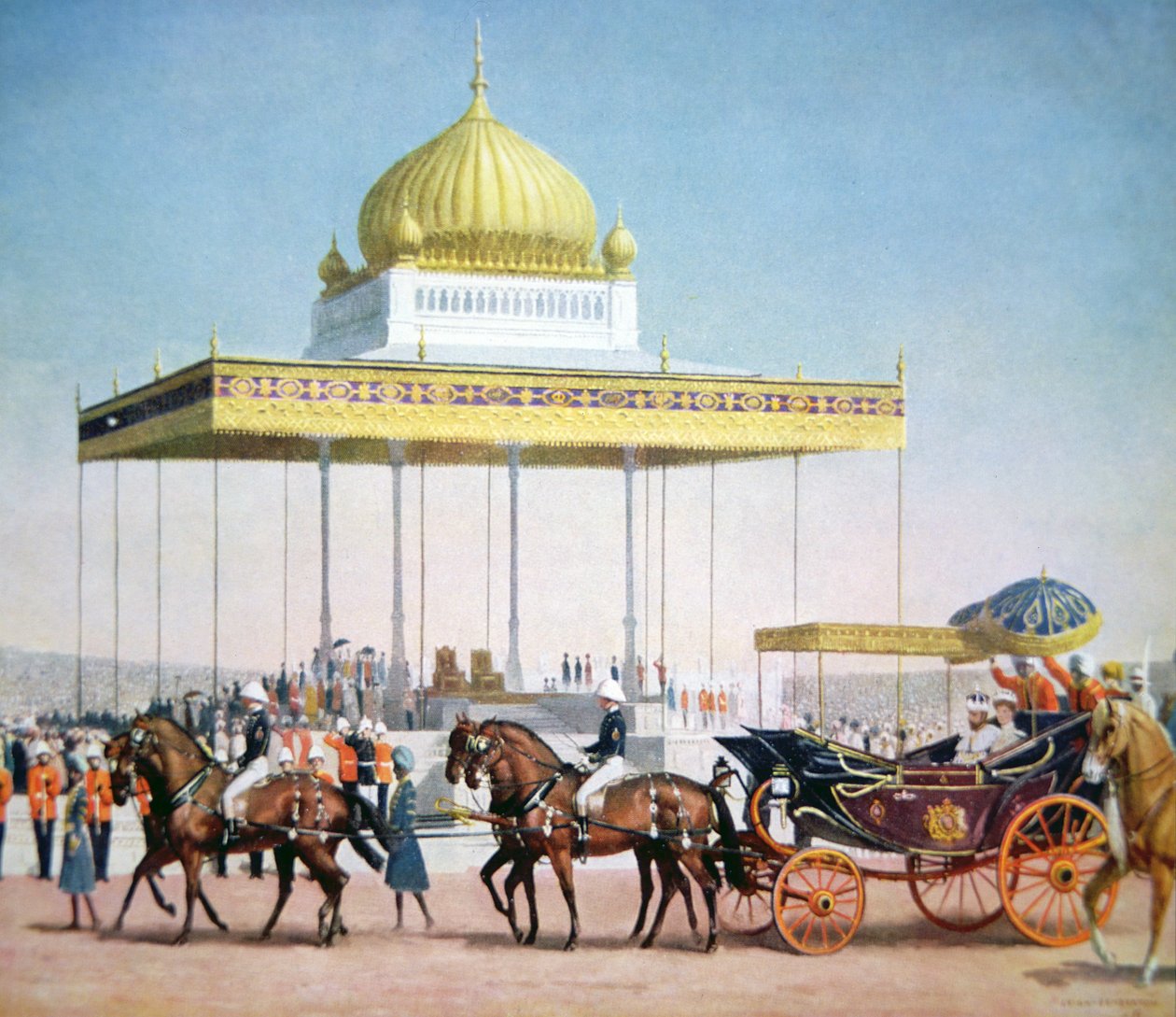 Kong George V i Delhi Durbar af John L. (after) Pemberton