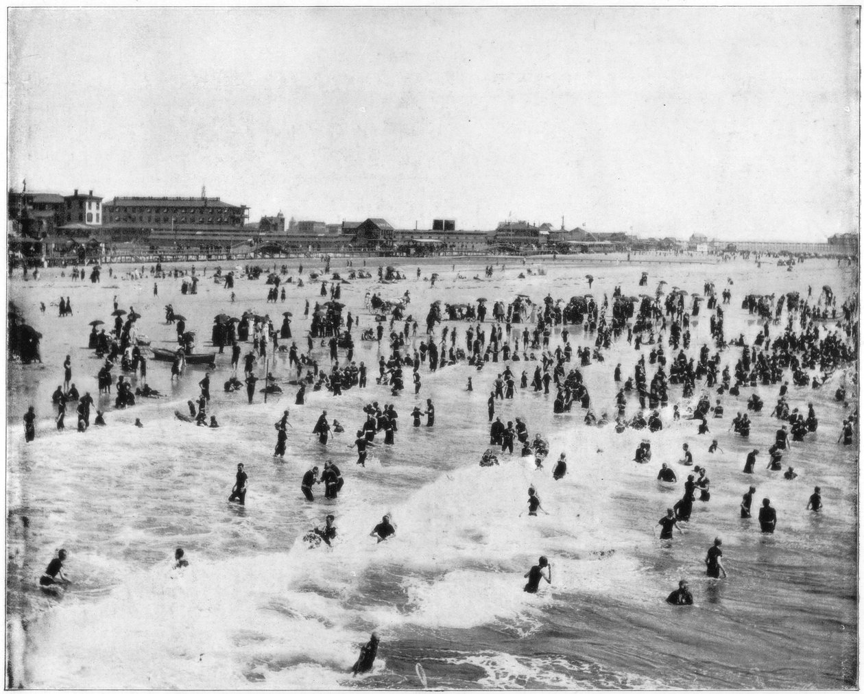 Strand ved Atlantic City, New Jersey, USA, slutningen af det 19. århundrede af John L. Stoddard