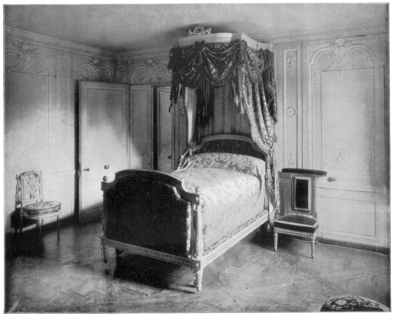 Boudoir af Marie Antoinette, Trianon, Versailles, slutningen af det 19. århundrede. af John L. Stoddard