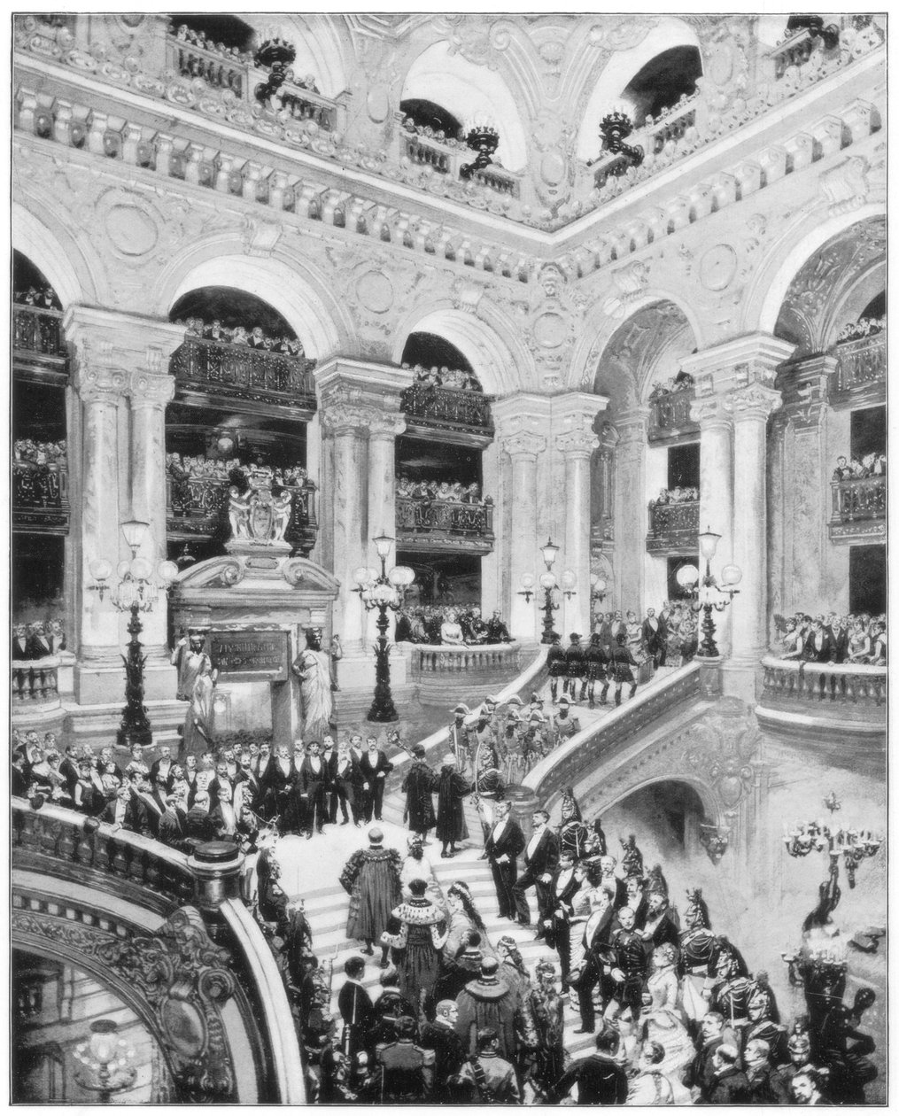 Interiør af Grand Opera House, Paris, slutningen af det 19. århundrede af John L. Stoddard