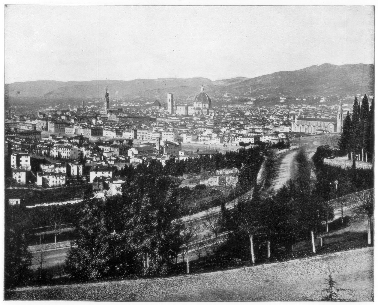 Panorama over Firenze, Italien, slutningen af det 19. århundrede af John L. Stoddard