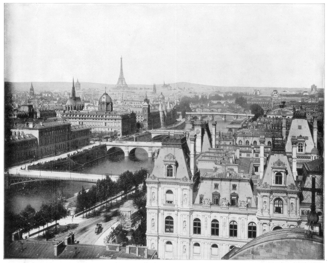 Panorama over Paris, Frankrig, slutningen af det 19. århundrede. af John L. Stoddard