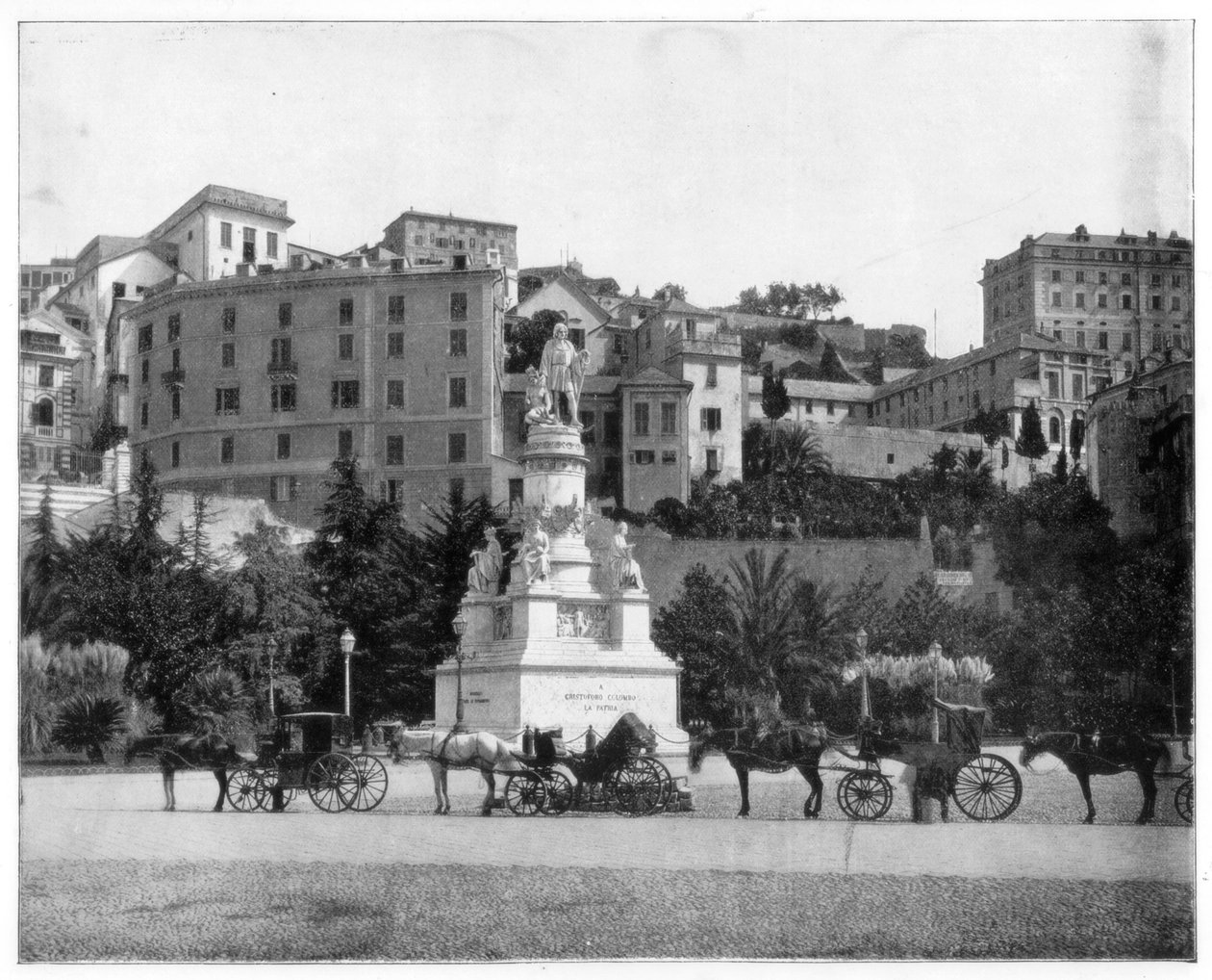 Statue af Columbus, Genova, Italien, slutningen af det 19. århundrede. af John L. Stoddard