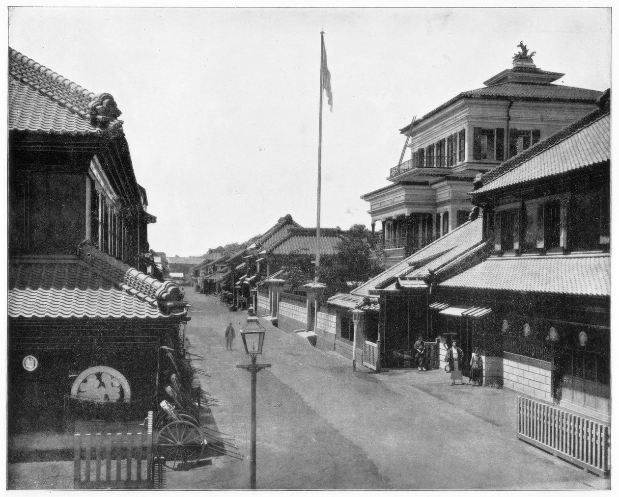 Gade i Tokyo, Japan, slutningen af det 19. århundrede. af John L. Stoddard