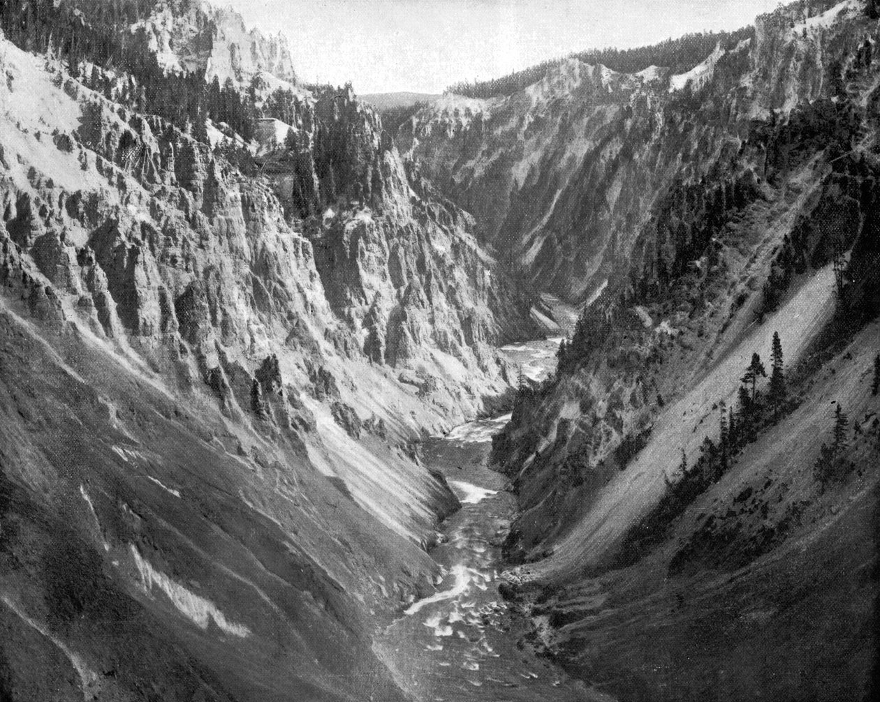 Grand Canyon, Yellowstone National Park, USA, 1893. af John L. Stoddard