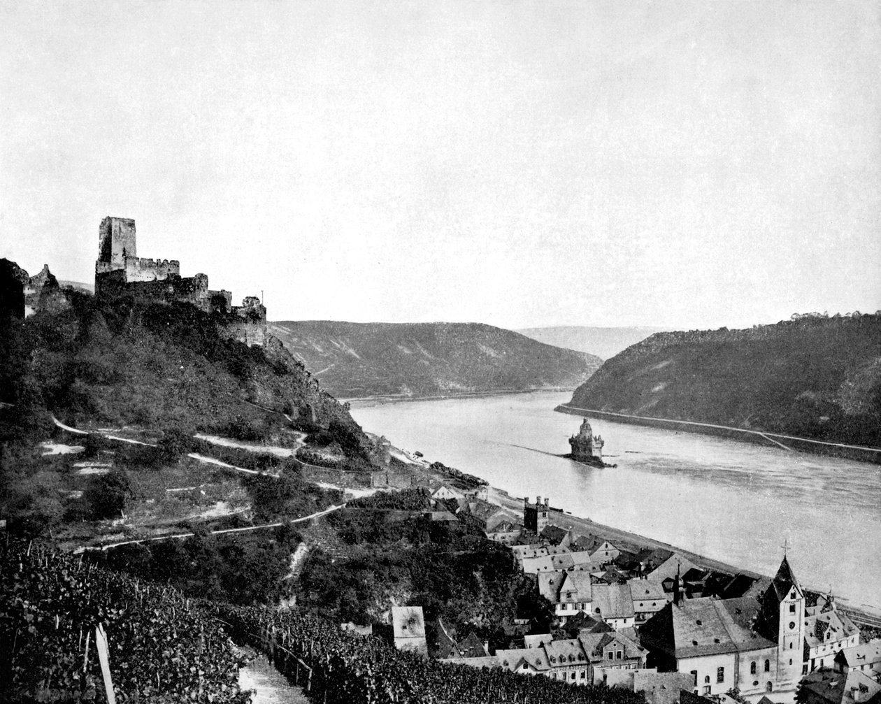 Rhinen, Gutenfels og Pfalz, Tyskland, 1893. af John L. Stoddard
