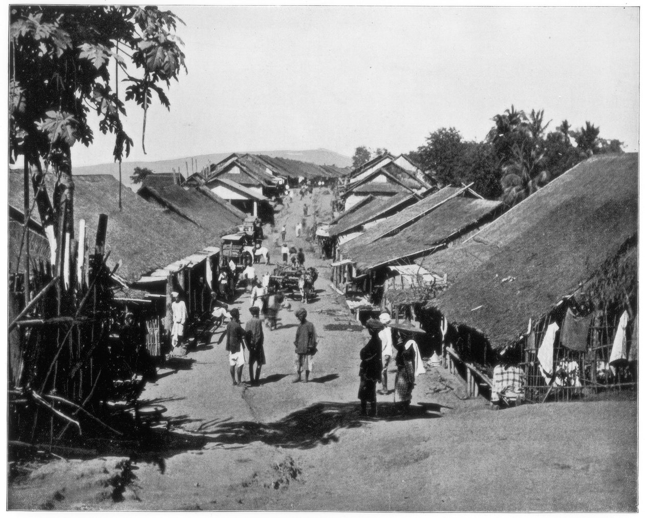 Landsby nær Calcutta, Indien, slutningen af det 19. århundrede af John L. Stoddard