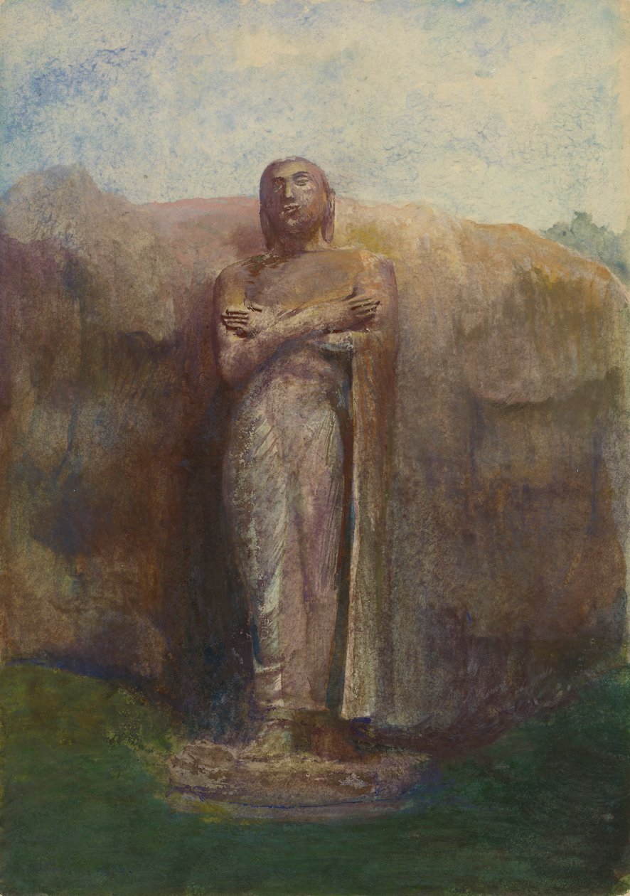 Kolossal statue af Ananda, nær den ødelagte by Pollanarua, Ceylon, 1891 af John La Farge