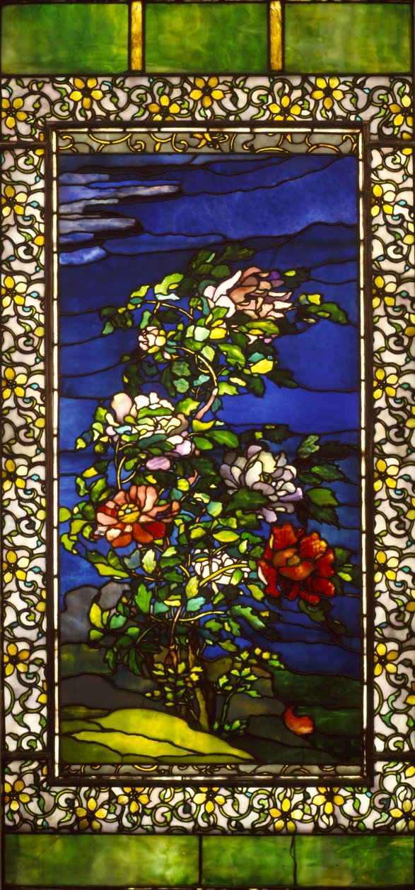Pæoner i vinden med Kakemono-grænser af John La Farge