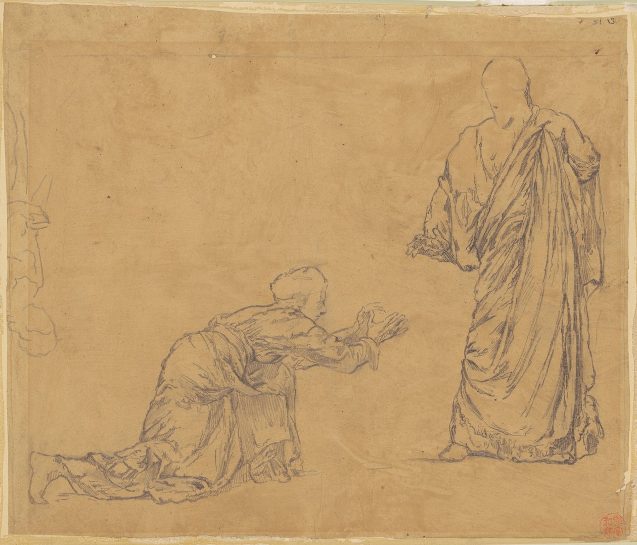 Studie til "Kristus viser sig for Maria" af John La Farge