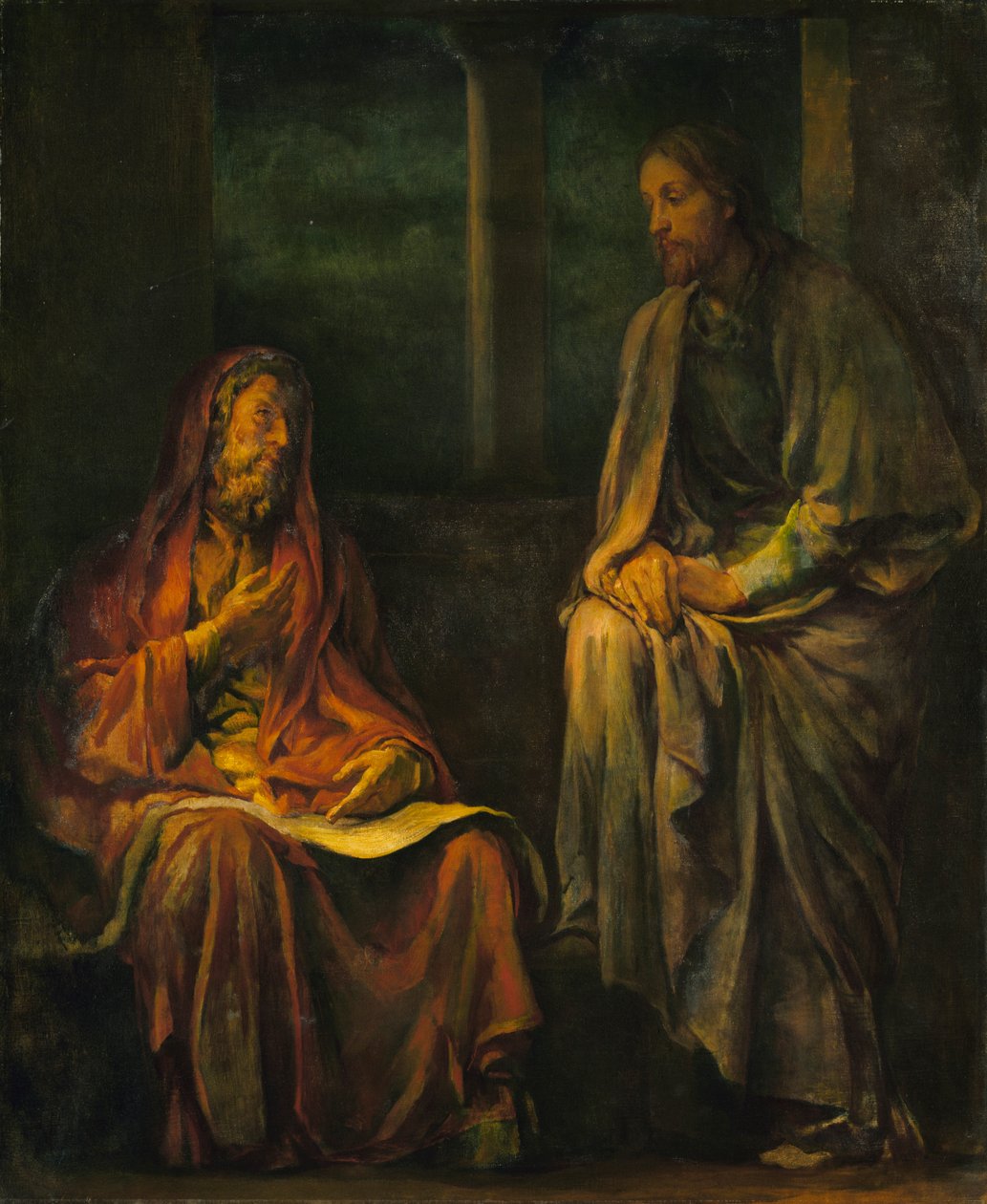 Besøg af Nikodemus til Kristus, 1880. af John La Farge