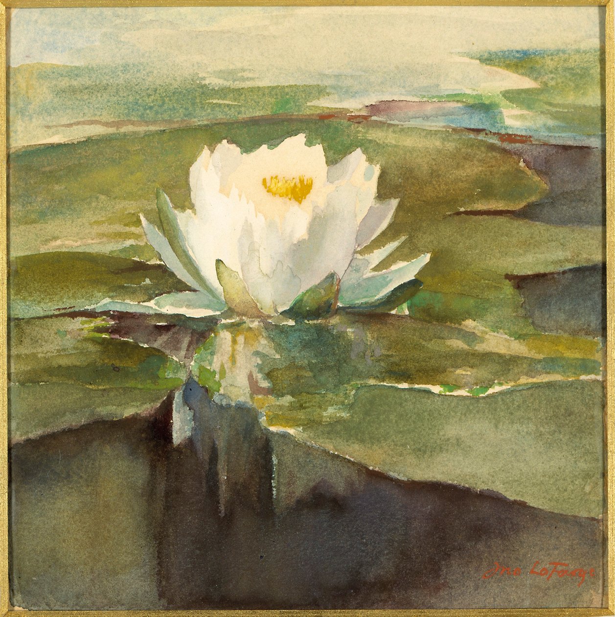 Nøkkerose i sollys af John La Farge
