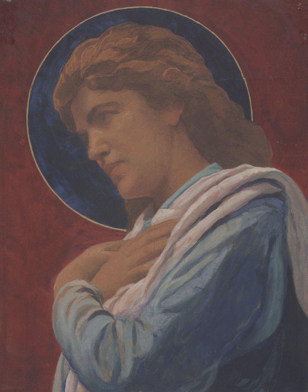 En helgen (pastel og akvarel på papir) af John La Farge or Lafarge