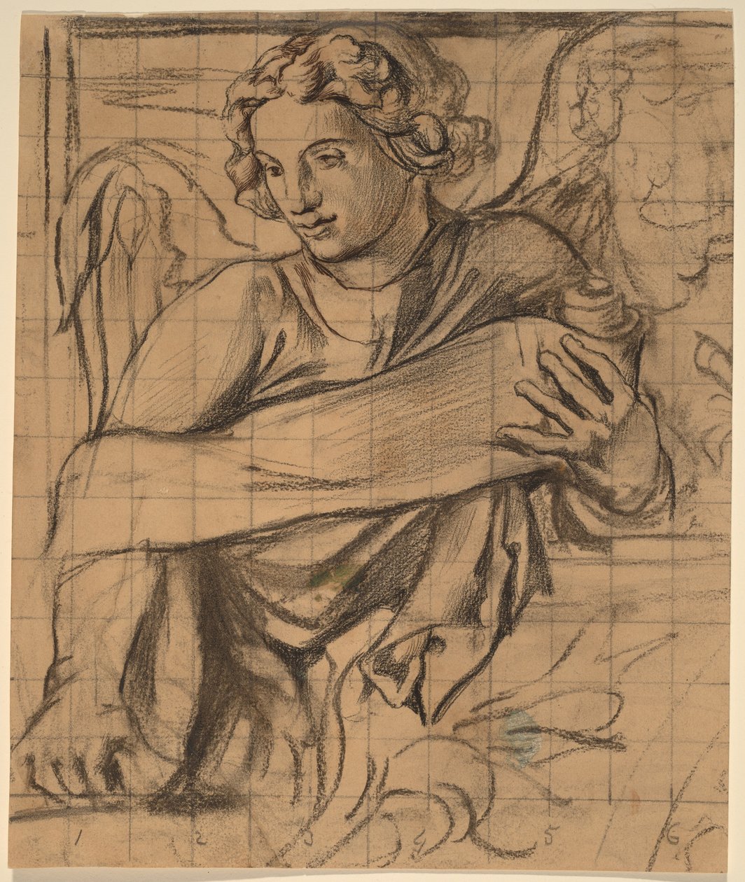 Engel - Trinity-kirkens vægmaleri af John La Farge or Lafarge