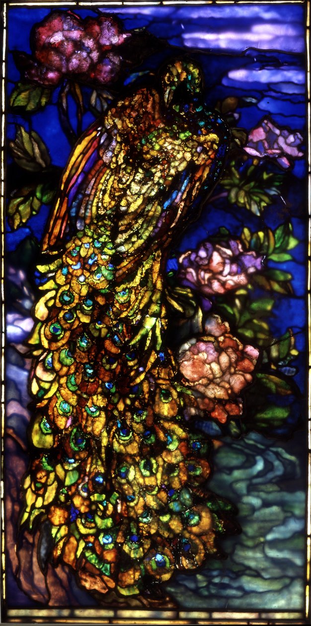 Påfuglevindue, 1892-1908 af John La Farge or Lafarge