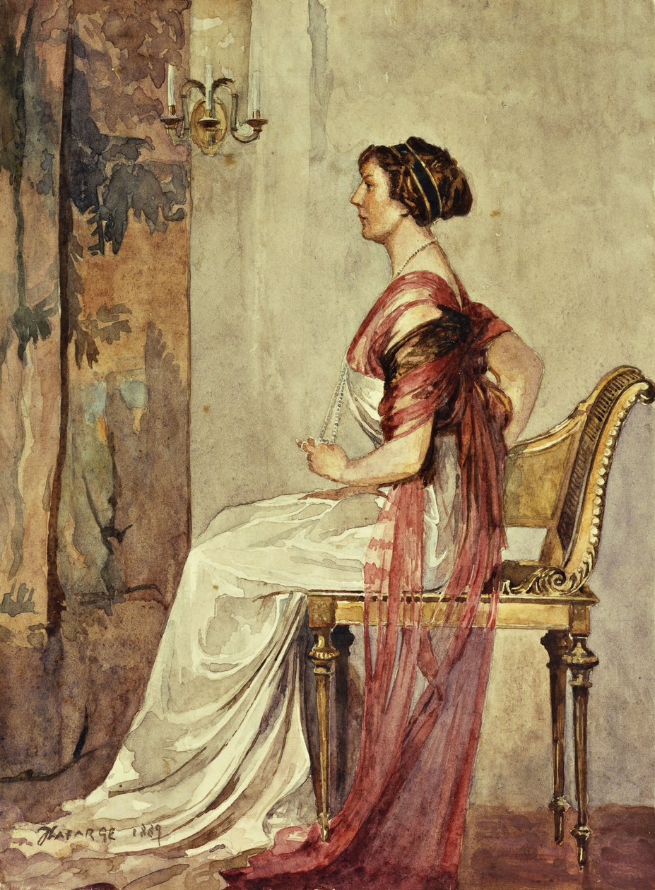 Siddende kvinde, af John La Farge or Lafarge