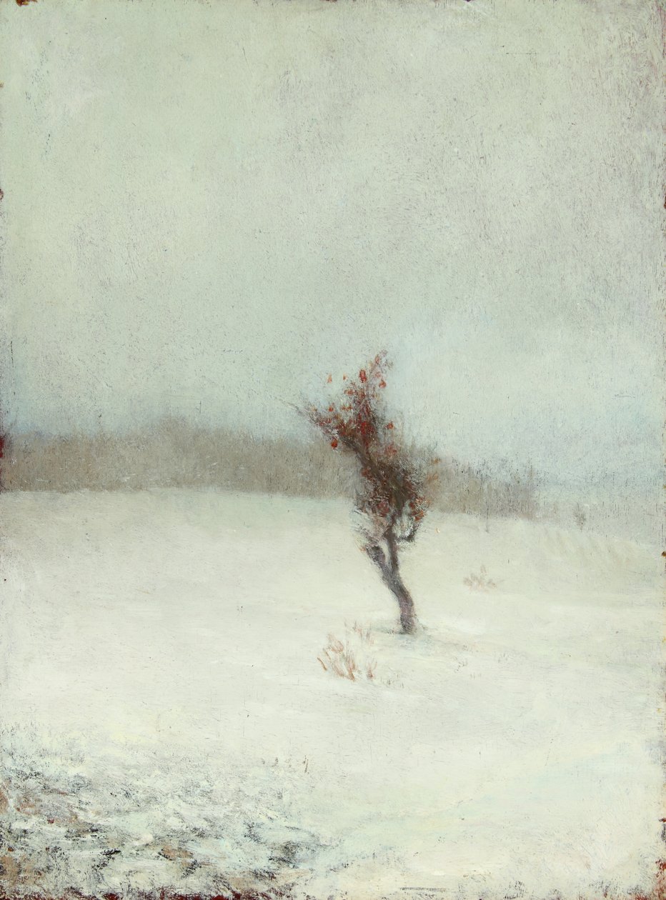 Snestorm 1865 (olie på panel) af John La Farge or Lafarge