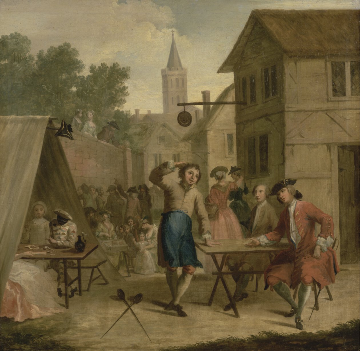 Kogeplader, der sælger øl ved vågen, ca. 1725 (olie på lærred) af John Laguerre