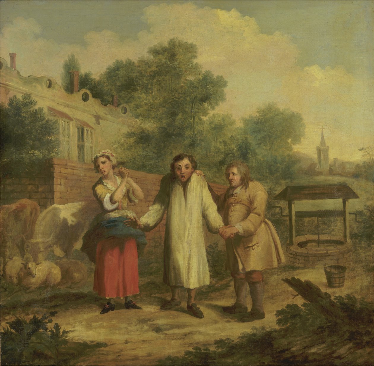 Kogeplade taget ud af Ye Well, ca. 1726 (olie på lærred) af John Laguerre