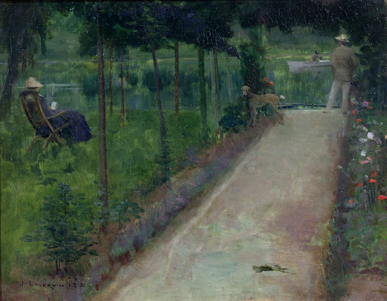 En grå sommerdag, Grez, 1883 af John Lavery