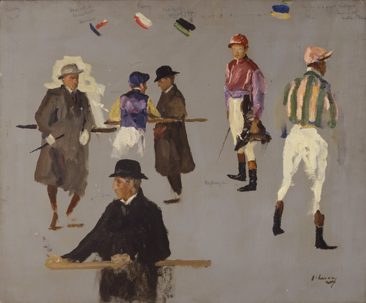 Jockeyer og ejere hos Epsom af John Lavery