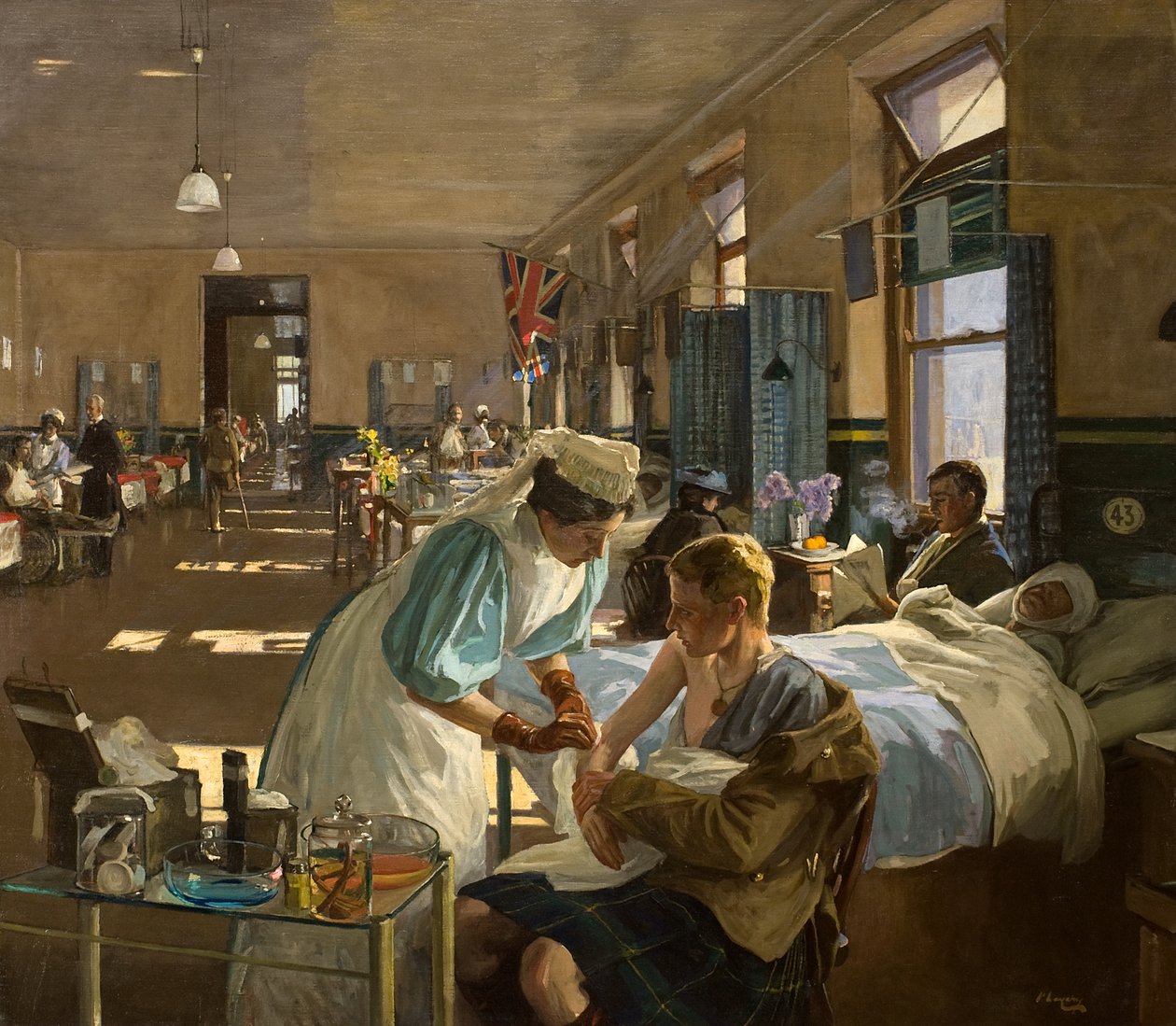 De første sårede på London Hospital, august 1914 af John Lavery