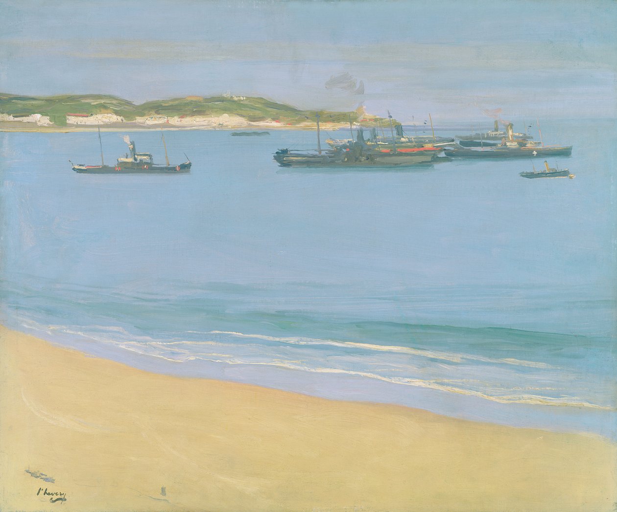 Havnen ved St. Jean de Luz - tidlig morgen, 1917 af John Lavery