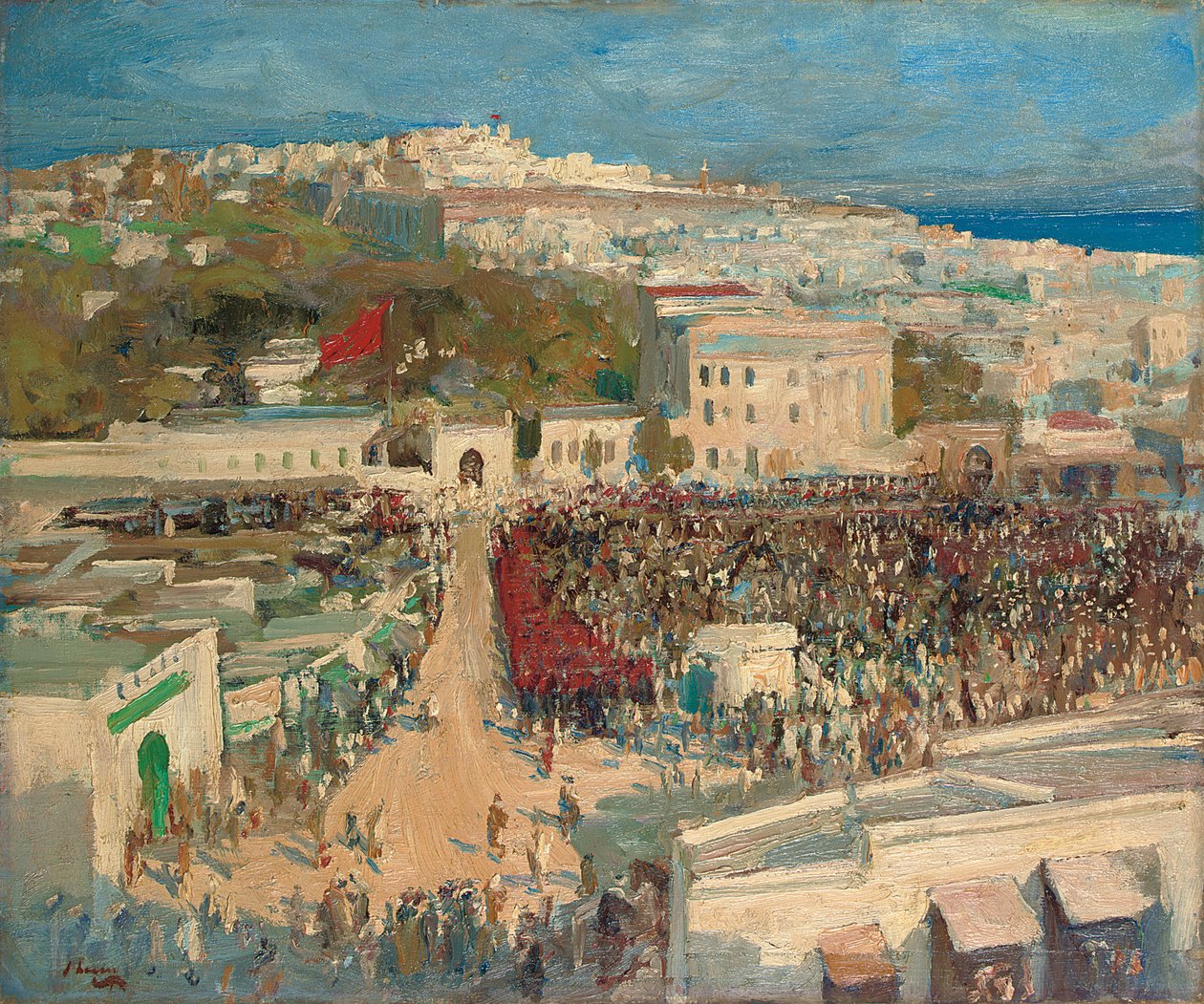 Det mauriske flag, hejst på den tyske legation, Tanger af John Lavery