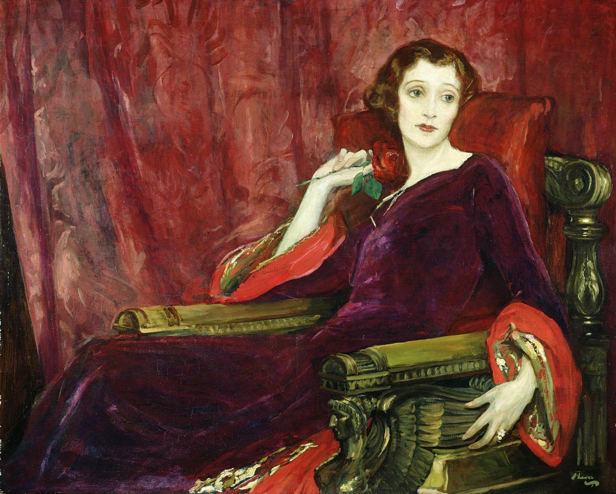 Den røde rose, 1923 af John Lavery