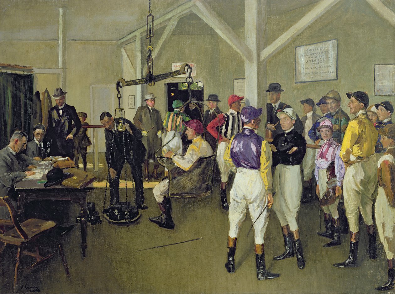 Indvejningsrummet, Hurst Park af John Lavery