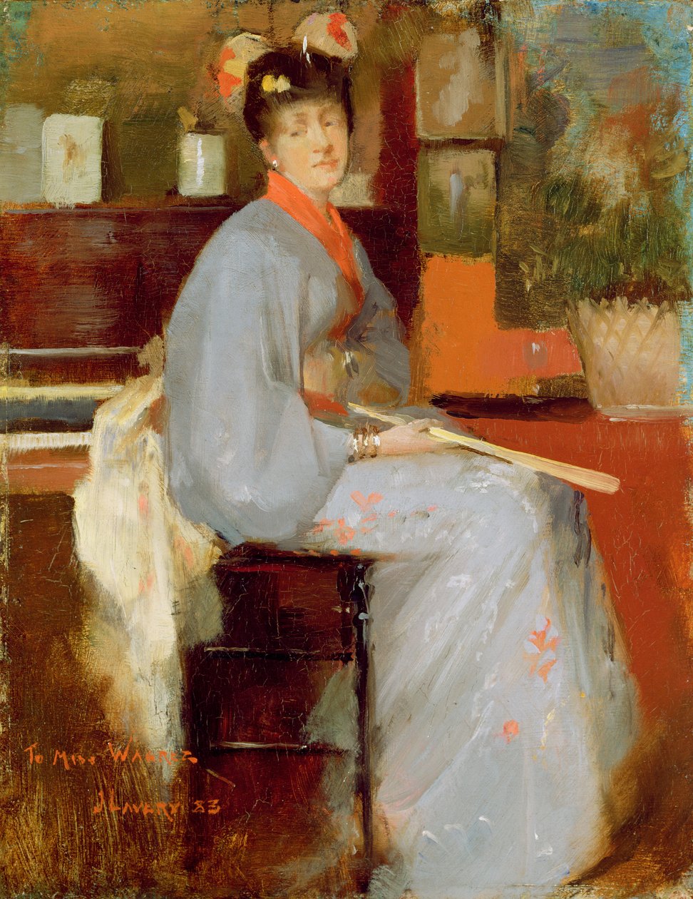 Kvinde i japansk kjole, 1883 af John Lavery