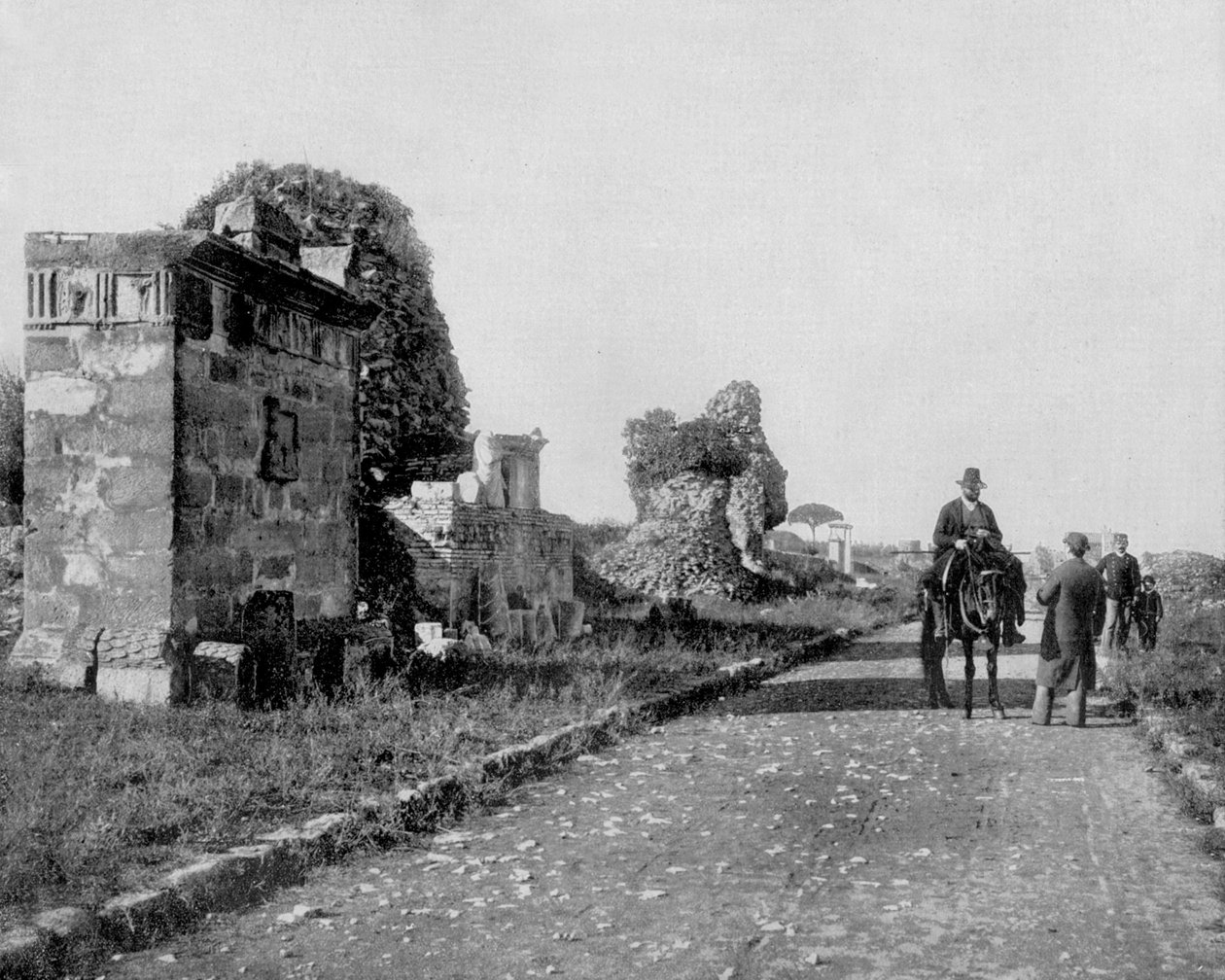 Appia way i Rom (s/h foto) af John Lawson Stoddard