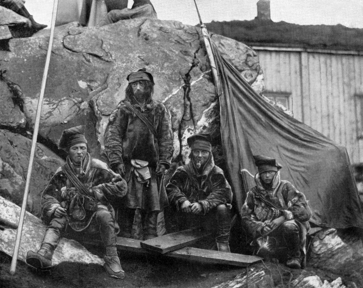 Gruppe af lapper i Norge, foto c. 1890 (s/h-billede) af John Lawson Stoddard