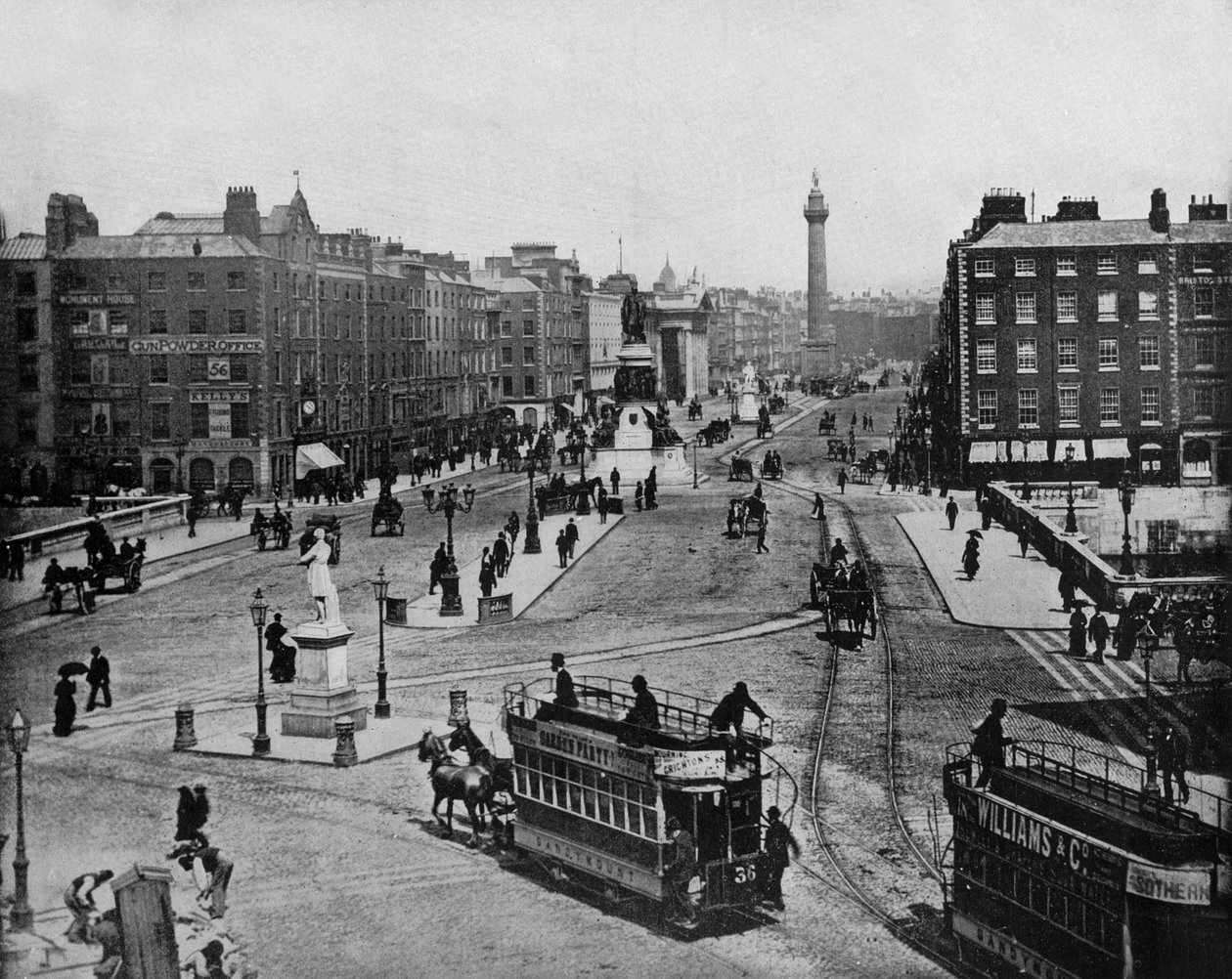 Sackville Street i Dublin, Irland, ca. 1900 (s/h-billede) af John Lawson Stoddard