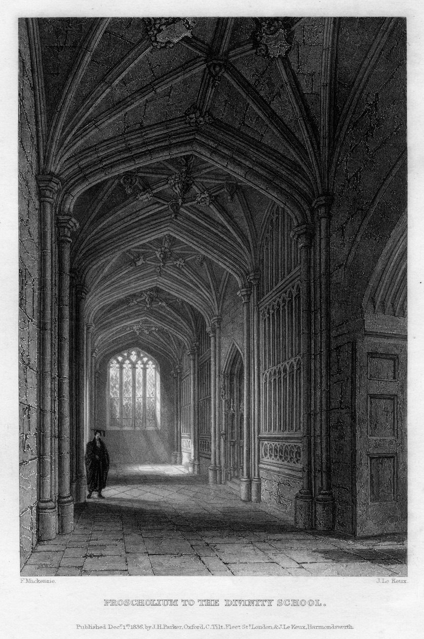 Proscholium til Divinity School, Oxford, 1836. af John Le Keux