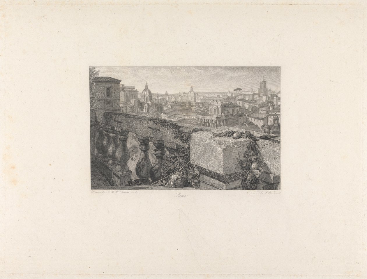 Rom, fra Farnese Gardens af John Le Keux
