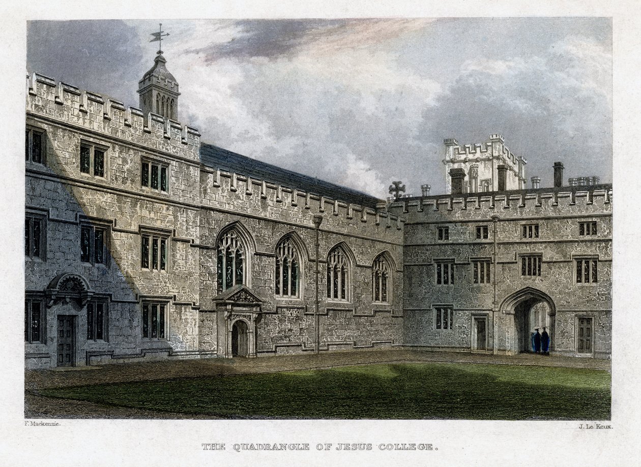The Quadrangle of Jesus College, Oxford University, c1830