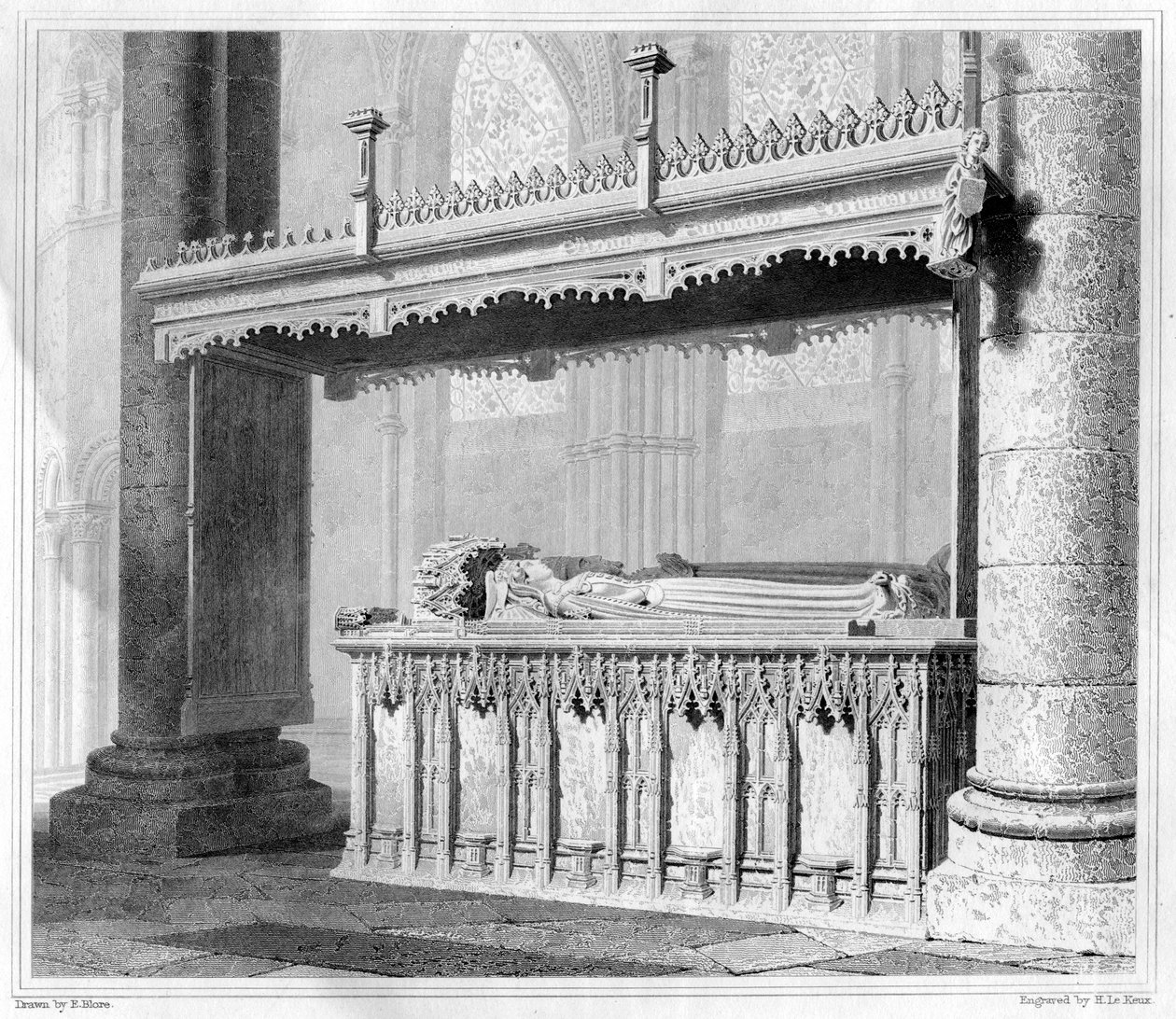 Grav af Henrik IV og hans dronning Joan af Navarre i Canterbury Cathedral, 1825 af John Le Keux